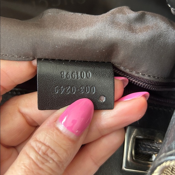 Gucci Monogram Canvas Classic Logo Rucksack Drawstring Shoulder Bag Y2K - Picture 14 of 16